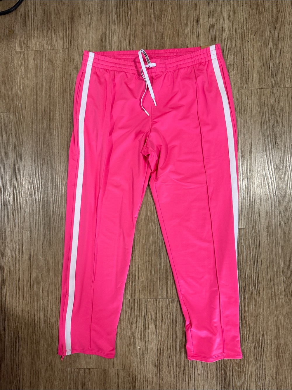 PinkTrack Pants with White Side Stripes XL